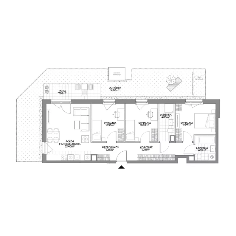 4 pokoje, mieszkanie 81,63 m², parter, oferta nr 2/96, Osiedle Prystora II, Warszawa, Ursus, Skorosze, ul. Aleksandra Prystora 2