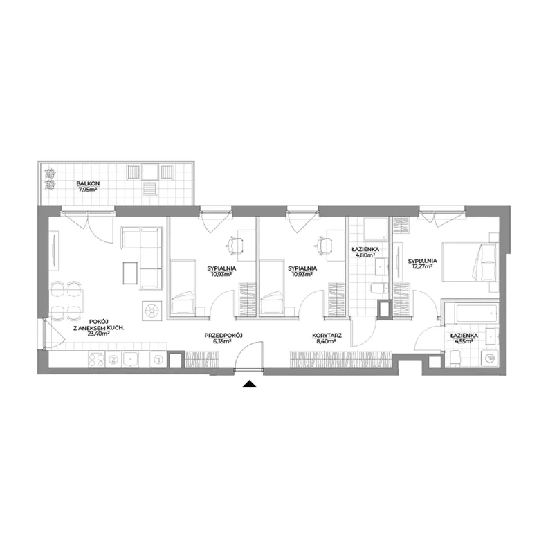 4 pokoje, mieszkanie 81,63 m², piętro 3, oferta nr 2/114, Osiedle Prystora II, Warszawa, Ursus, Skorosze, ul. Aleksandra Prystora 2