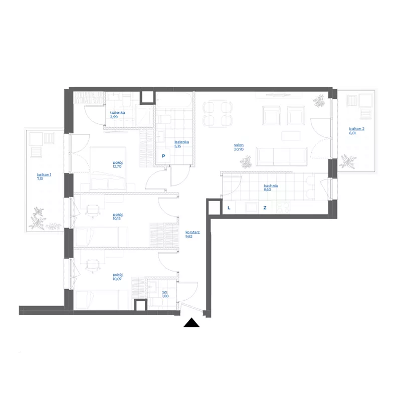 4 pokoje, mieszkanie 82,18 m², piętro 3, oferta nr 28/27, Leśny Marcelin, Poznań, Grunwald, Junikowo, ul. Jeleniogórska