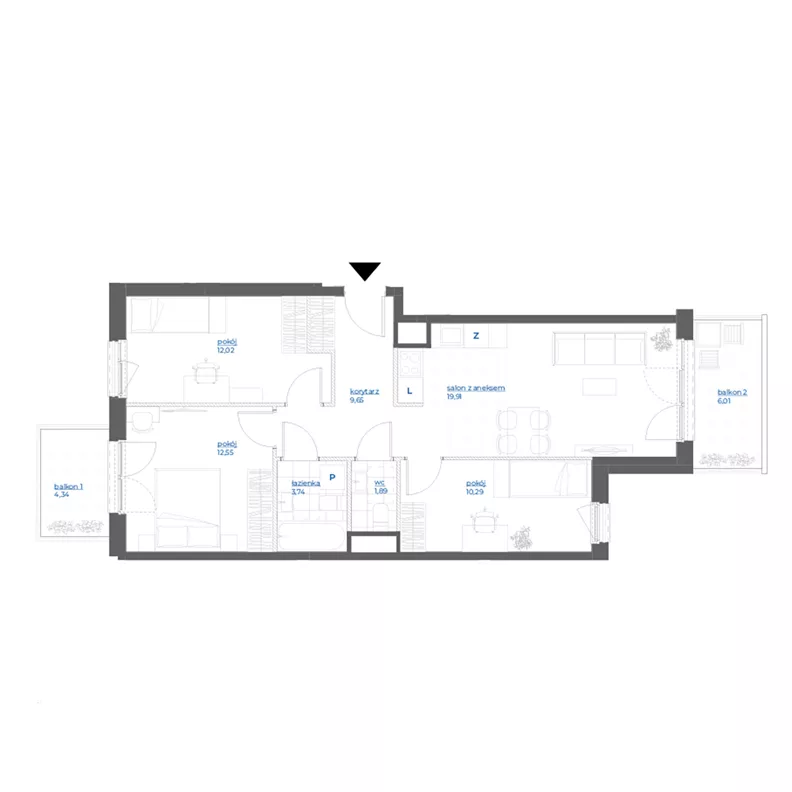 4 pokoje, mieszkanie 70,05 m², piętro 5, oferta nr 28/68, Leśny Marcelin, Poznań, Grunwald, Junikowo, ul. Jeleniogórska