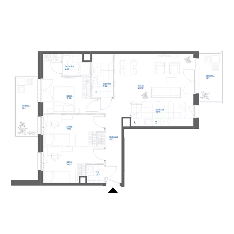 4 pokoje, mieszkanie 82,18 m², piętro 2, oferta nr 28/18, Leśny Marcelin, Poznań, Grunwald, Junikowo, ul. Jeleniogórska