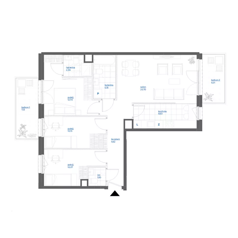 4 pokoje, mieszkanie 82,18 m², piętro 5, oferta nr 28/45, Leśny Marcelin, Poznań, Grunwald, Junikowo, ul. Jeleniogórska