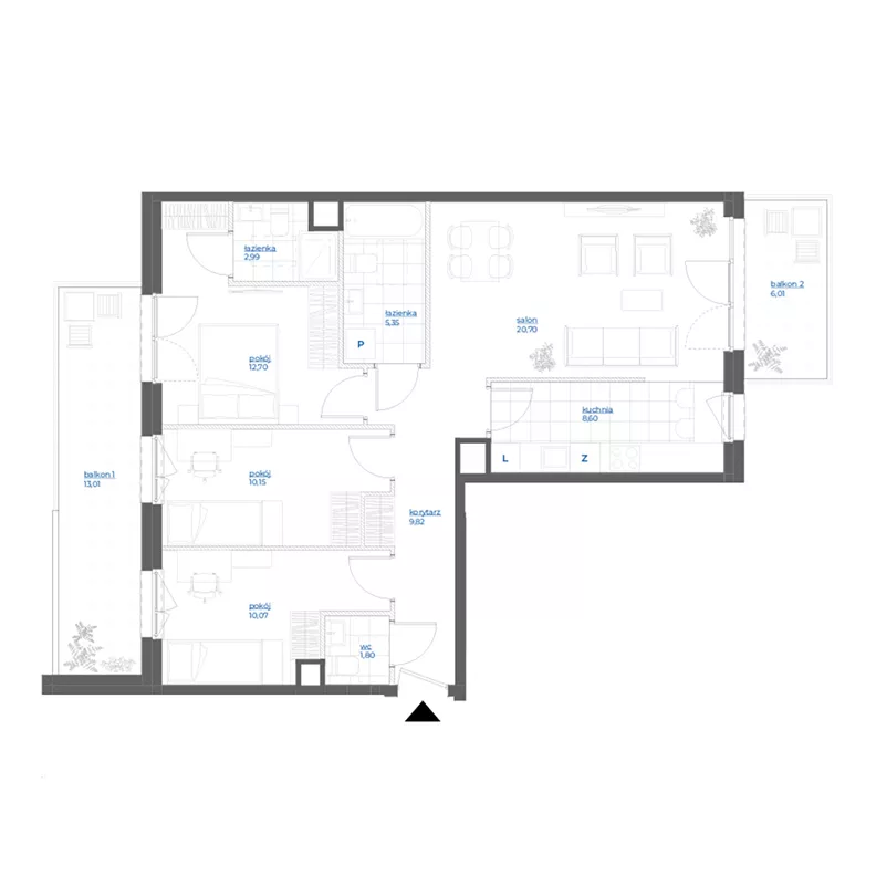 4 pokoje, mieszkanie 82,18 m², piętro 1, oferta nr 28/9, Leśny Marcelin, Poznań, Grunwald, Junikowo, ul. Jeleniogórska