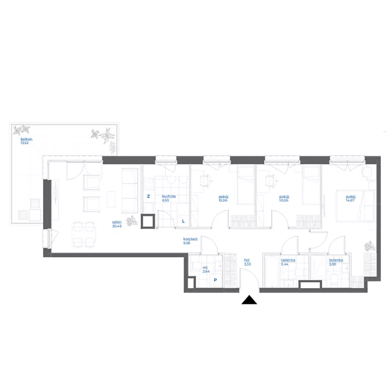 4 pokoje, mieszkanie 84,27 m², piętro 1, oferta nr 28/8, Leśny Marcelin, Poznań, Grunwald, Junikowo, ul. Jeleniogórska