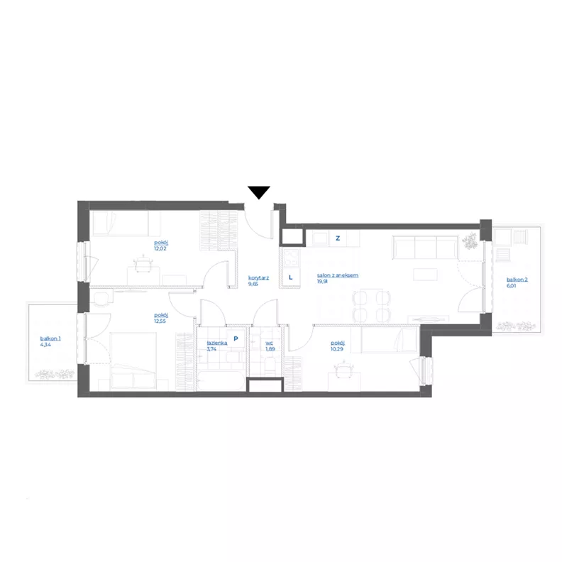 4 pokoje, mieszkanie 70,05 m², piętro 2, oferta nr 28/59, Leśny Marcelin, Poznań, Grunwald, Junikowo, ul. Jeleniogórska
