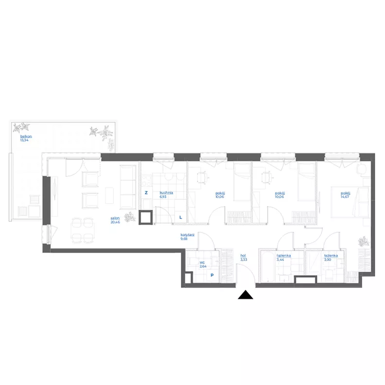 4 pokoje, mieszkanie 84,27 m², piętro 4, oferta nr 28/35, Leśny Marcelin, Poznań, Grunwald, Junikowo, ul. Jeleniogórska