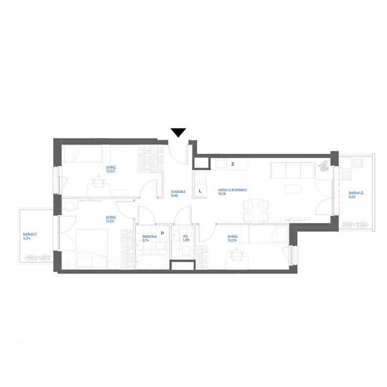 4 pokoje, mieszkanie 70,05 m², piętro 3, oferta nr 28/62, Leśny Marcelin, Poznań, Grunwald, Junikowo, ul. Jeleniogórska