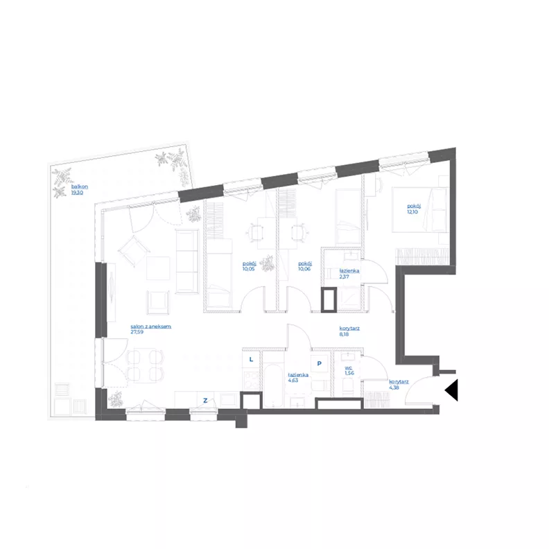 4 pokoje, mieszkanie 80,92 m², piętro 2, oferta nr 28A/125, Leśny Marcelin, Poznań, Grunwald, Junikowo, ul. Jeleniogórska