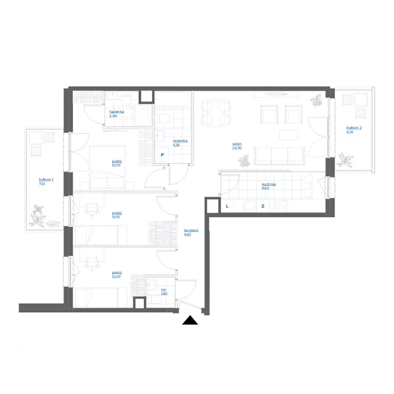 4 pokoje, mieszkanie 82,18 m², piętro 4, oferta nr 28/36, Leśny Marcelin, Poznań, Grunwald, Junikowo, ul. Jeleniogórska