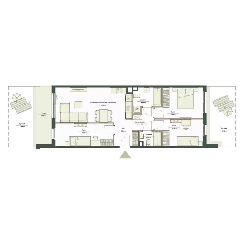 4 pokoje, mieszkanie 72,04 m², parter, oferta nr B9/42, Apartamenty Onlylife, Warszawa, Wilanów, Powsin, ul. Łukasza Drewny/Potułkały