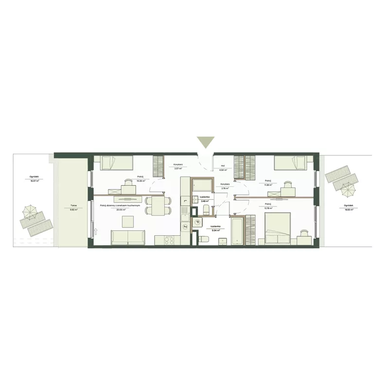 4 pokoje, mieszkanie 71,24 m², parter, oferta nr B10/74, Apartamenty Onlylife, Warszawa, Wilanów, Powsin, ul. Łukasza Drewny/Potułkały