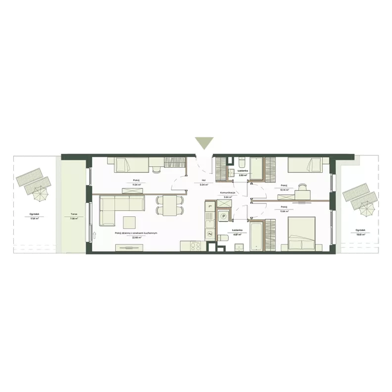 4 pokoje, mieszkanie 72,04 m², parter, oferta nr B7/14, Apartamenty Onlylife, Warszawa, Wilanów, Powsin, ul. Łukasza Drewny/Potułkały