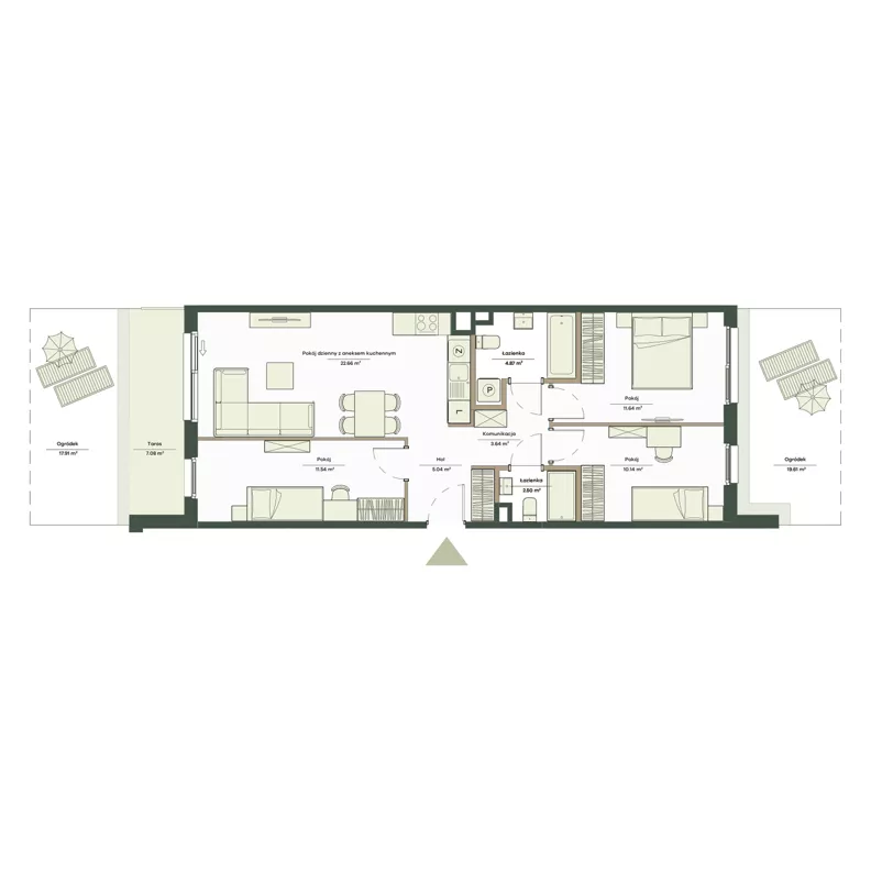 4 pokoje, mieszkanie 72,03 m², parter, oferta nr B7/4, Apartamenty Onlylife, Warszawa, Wilanów, Powsin, ul. Łukasza Drewny/Potułkały