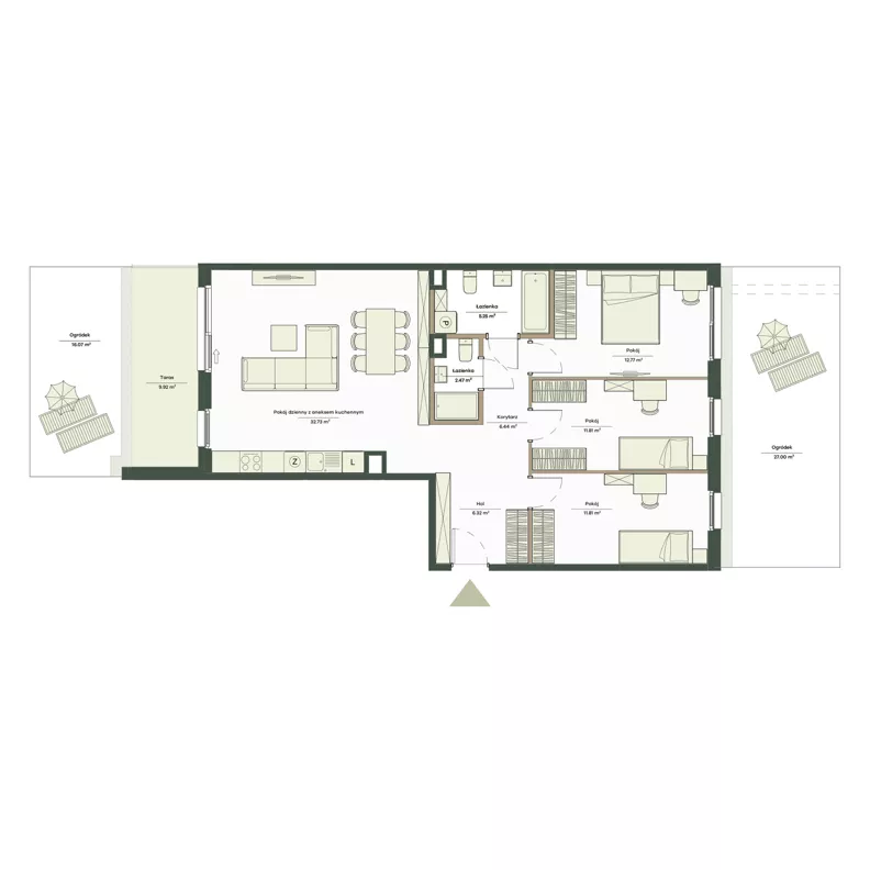 4 pokoje, mieszkanie 89,60 m², parter, oferta nr B10/62, Apartamenty Onlylife, Warszawa, Wilanów, Powsin, ul. Łukasze Drewny / Potukały