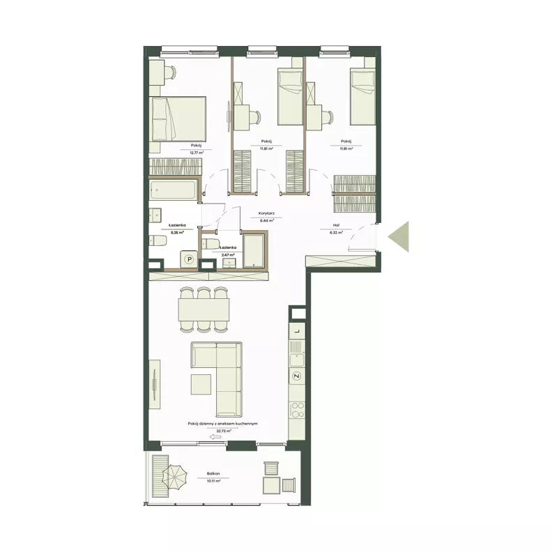 4 pokoje, mieszkanie 89,60 m², piętro 2, oferta nr B10/70, Apartamenty Onlylife, Warszawa, Wilanów, Powsin, ul. Łukasze Drewny / Potukały