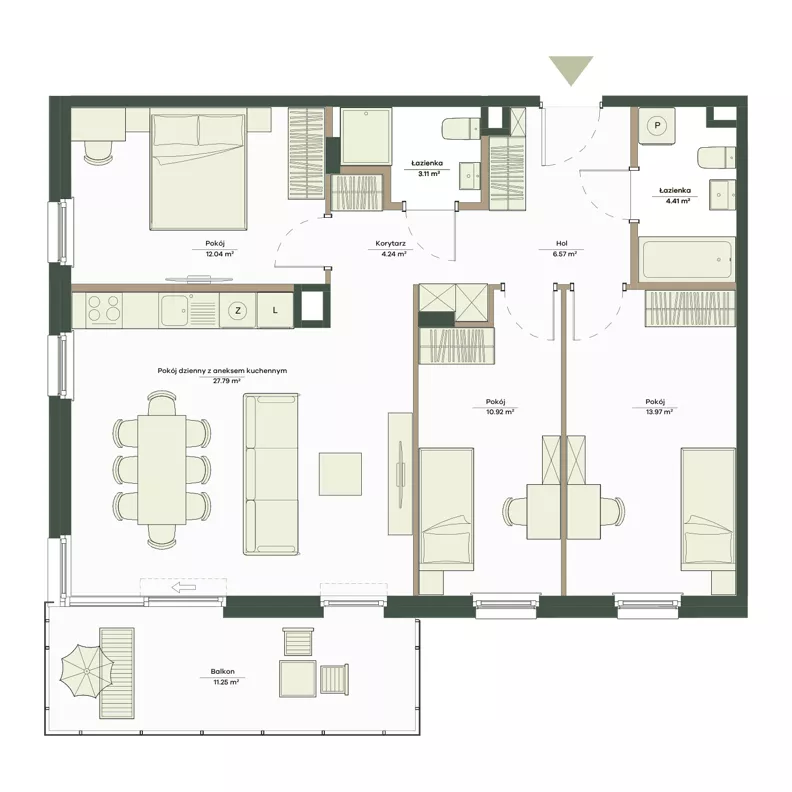 4 pokoje, mieszkanie 83,05 m², piętro 1, oferta nr B10/76, Apartamenty Onlylife, Warszawa, Wilanów, Powsin, ul. Łukasze Drewny / Potukały