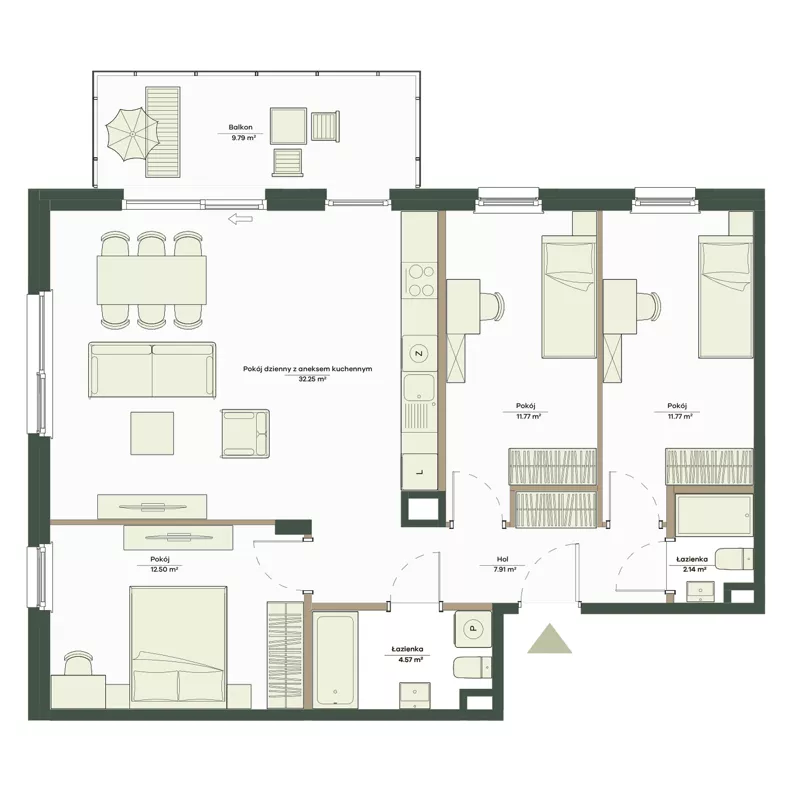 4 pokoje, mieszkanie 82,91 m², piętro 1, oferta nr B10/75, Apartamenty Onlylife, Warszawa, Wilanów, Powsin, ul. Łukasze Drewny / Potukały