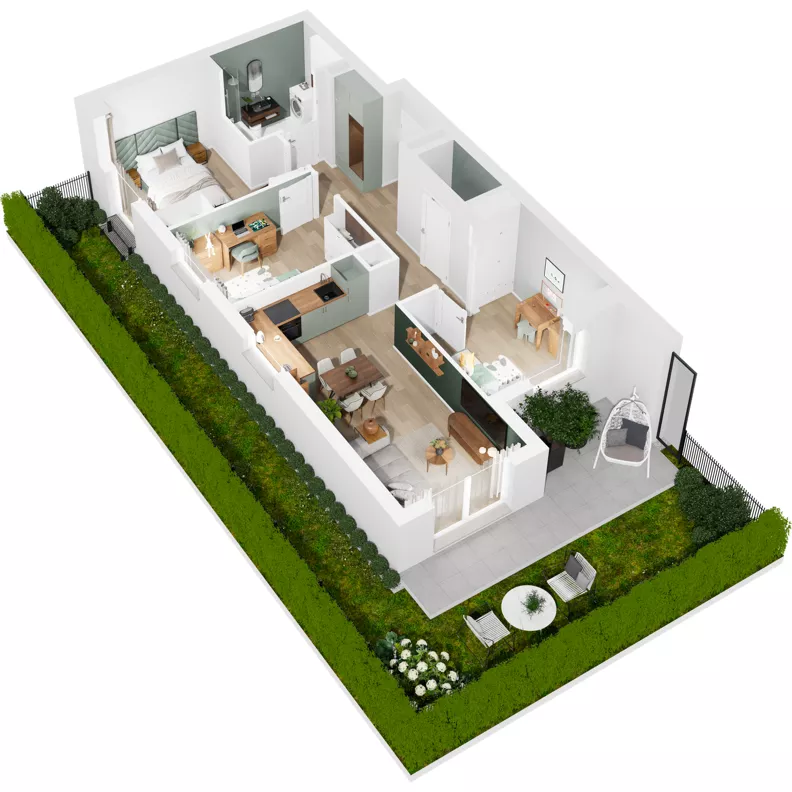 4 pokoje, mieszkanie 62,02 m², parter, oferta nr 126/154, Dobre Strony, Kraków, Dębniki, Borek Fałęcki, ul. Obozowa
