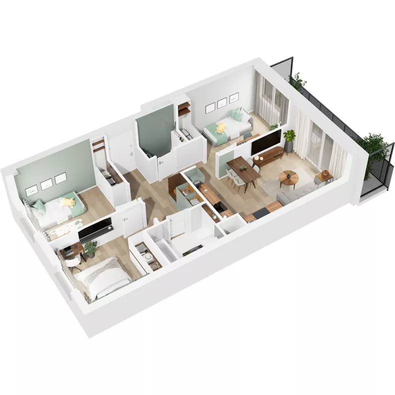 4 pokoje, mieszkanie 63,41 m², piętro 1, oferta nr 122/52, Dobre Strony, Kraków, Dębniki, Borek Fałęcki, ul. Obozowa