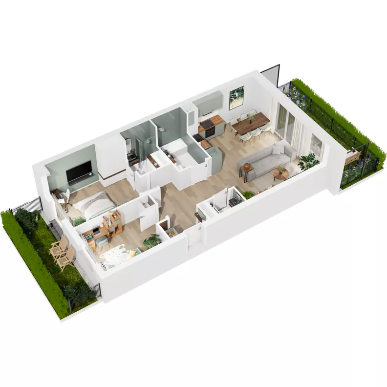 4 pokoje, mieszkanie 68,98 m², parter, oferta nr 126/192, Dobre Strony, Kraków, Dębniki, Borek Fałęcki, ul. Obozowa