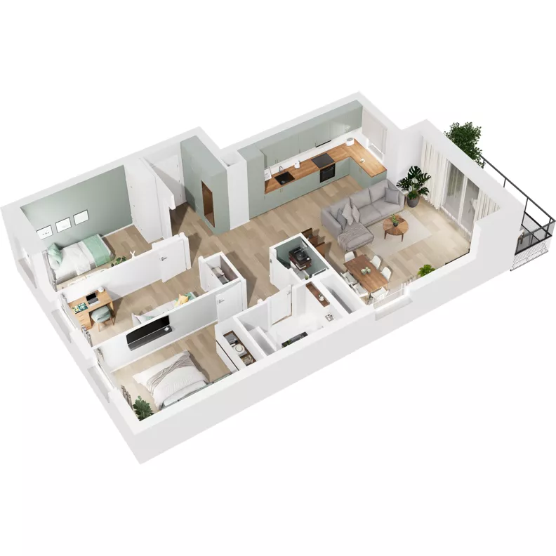 4 pokoje, mieszkanie 79,12 m², piętro 3, oferta nr 124/223, Dobre Strony, Kraków, Dębniki, Borek Fałęcki, ul. Obozowa