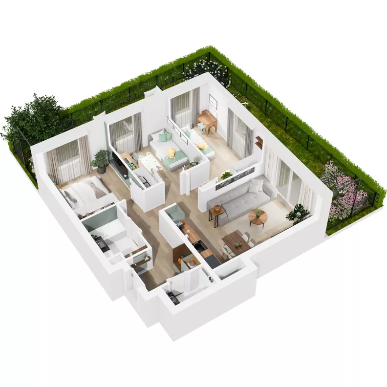4 pokoje, mieszkanie 64,33 m², parter, oferta nr 122/76, Dobre Strony, Kraków, Dębniki, Borek Fałęcki, ul. Obozowa