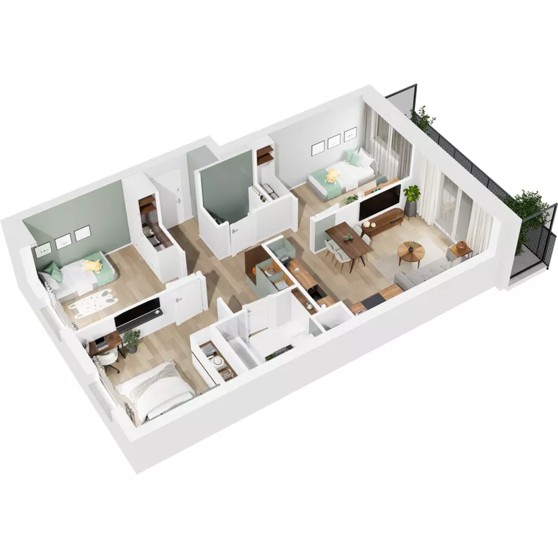 4 pokoje, mieszkanie 68,49 m², piętro 4, oferta nr 122/61, Dobre Strony, Kraków, Dębniki, Borek Fałęcki, ul. Obozowa