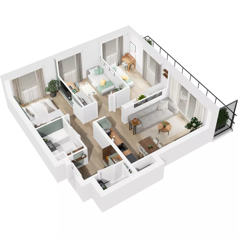4 pokoje, mieszkanie 64,33 m², piętro 3, oferta nr 122/105, Dobre Strony, Kraków, Dębniki, Borek Fałęcki, ul. Obozowa