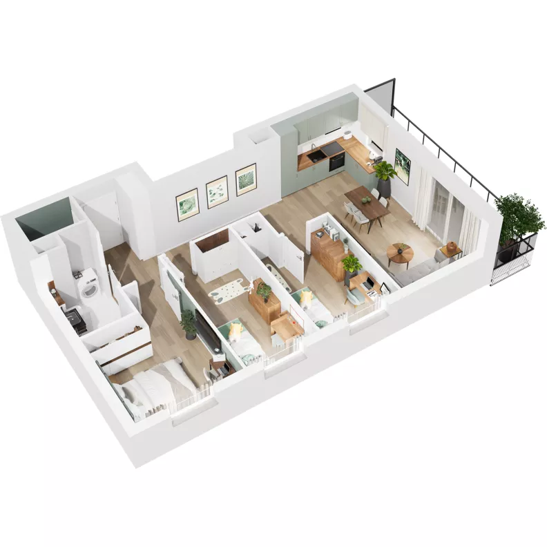 4 pokoje, mieszkanie 67,35 m², piętro 7, oferta nr 122/145, Dobre Strony, Kraków, Dębniki, Borek Fałęcki, ul. Obozowa