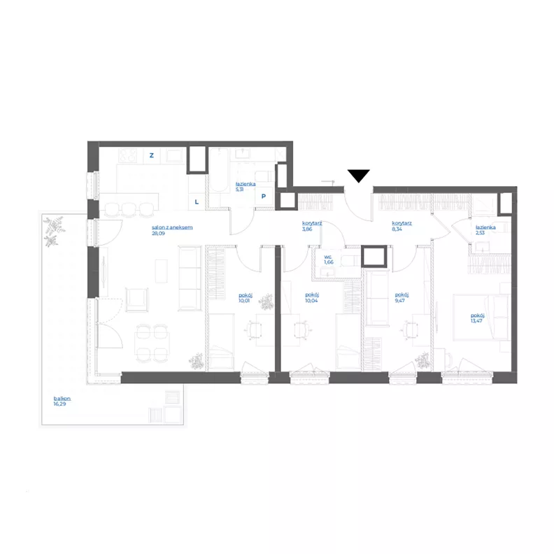 5 pokoi, mieszkanie 92,78 m², piętro 5, oferta nr 28A/137, Leśny Marcelin, Poznań, Grunwald, Junikowo, ul. Jeleniogórska