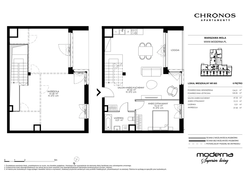 4 pokoje, apartament 123,35 m², piętro 6, oferta nr 605, Chronos na Woli, Warszawa, Wola, Mirów, Al. Solidarności 153