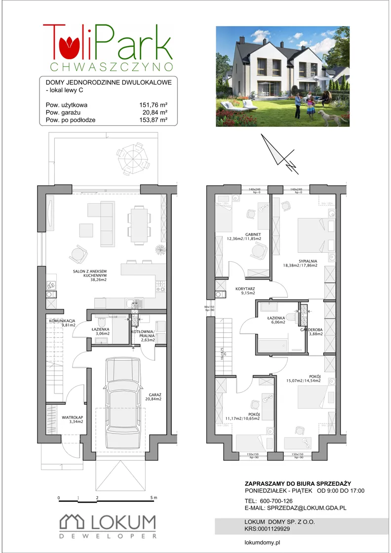 Dom 151,76 m², oferta nr C1, TuliPark, Chwaszczyno, ul. Wąska 29