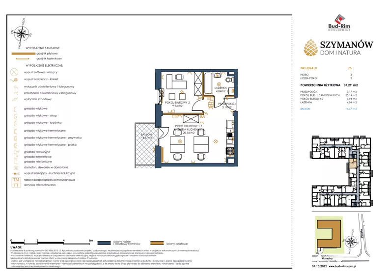 Lokal użytkowy 37,29 m², oferta nr 75, Szymanów Dom i Natura - lokale usługowe, Szymanów, Szymanów 7