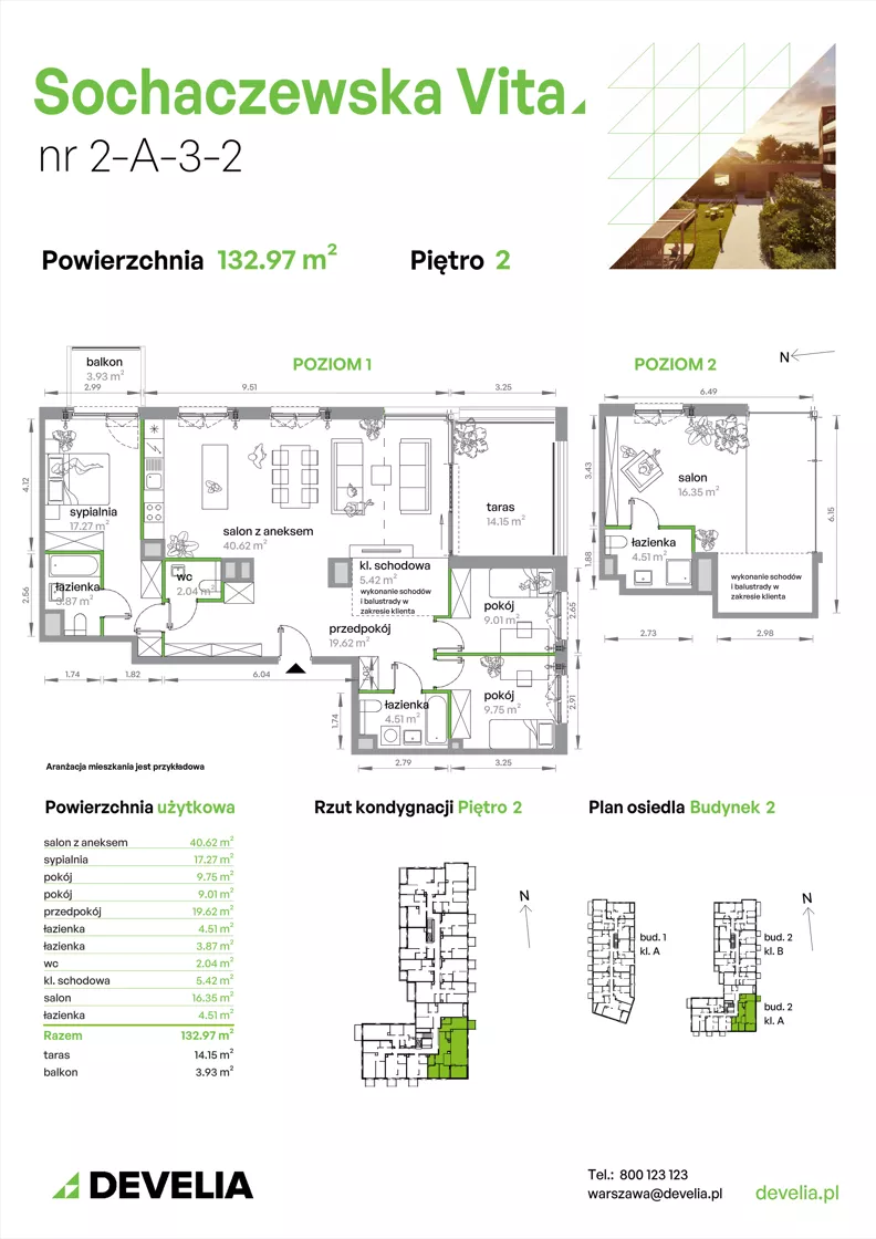 5 pokoi, mieszkanie 132,97 m², piętro 2, oferta nr 2-A-3-2, Sochaczewska Vita V, Warszawa, Bemowo, Chrzanów, ul. Sochaczewska 12