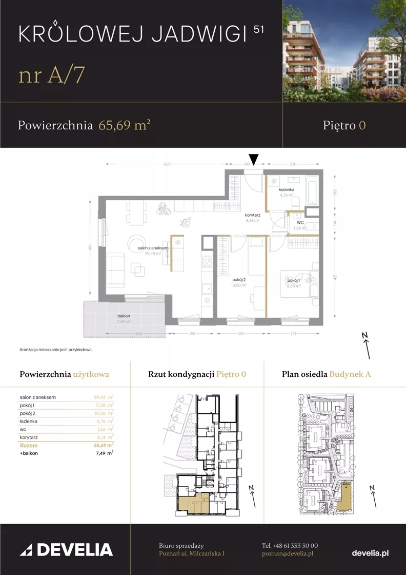 3 pokoje, apartament 65,69 m², parter, oferta nr A/07, Królowej Jadwigi 51 - Etap I, Poznań, Wilda, Stare Miasto, Królowej Jadwigi 51