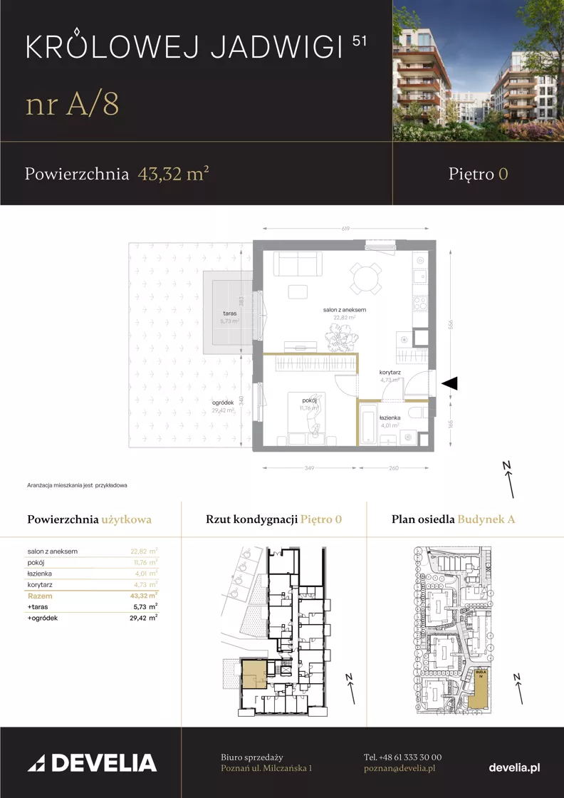 2 pokoje, apartament 43,32 m², parter, oferta nr A/08, Królowej Jadwigi 51 - Etap I, Poznań, Wilda, Stare Miasto, Królowej Jadwigi 51