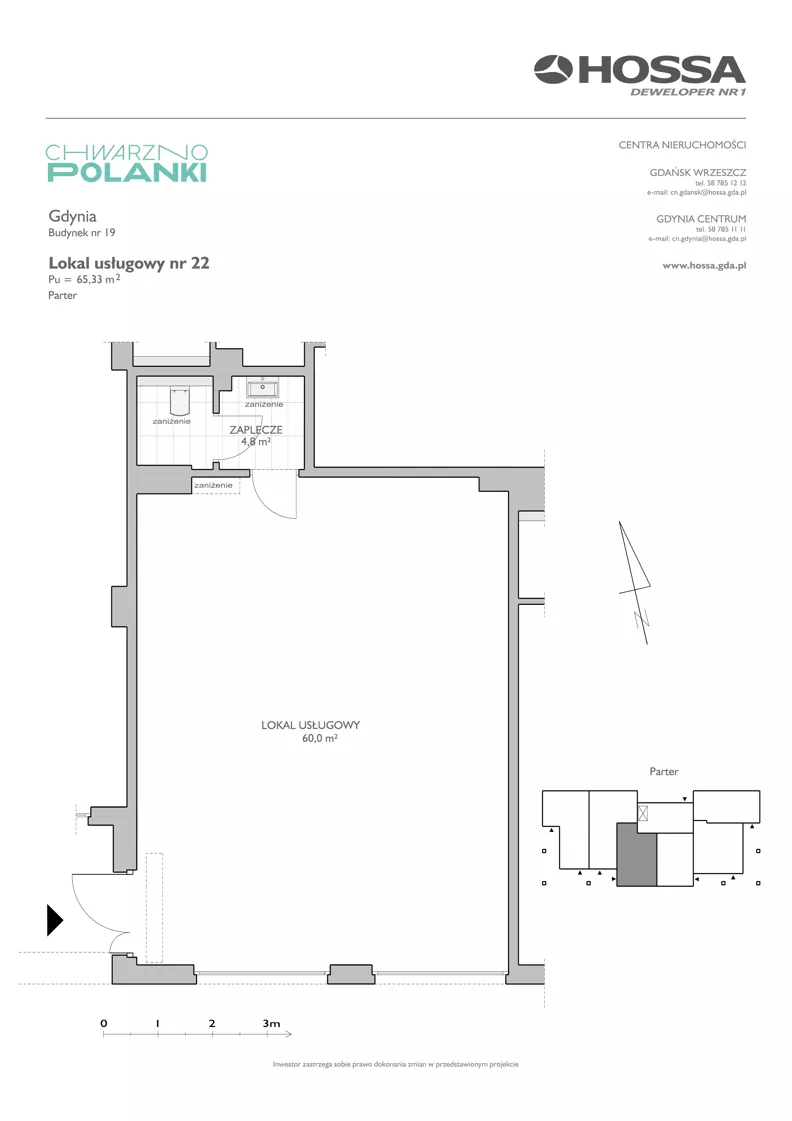 Lokal użytkowy 65,18 m², oferta nr CHP/US/W34/22, Chwarzno Polanki - lokale użytkowe, Gdynia, Chwarzno-Wiczlino, ul. Wagnera