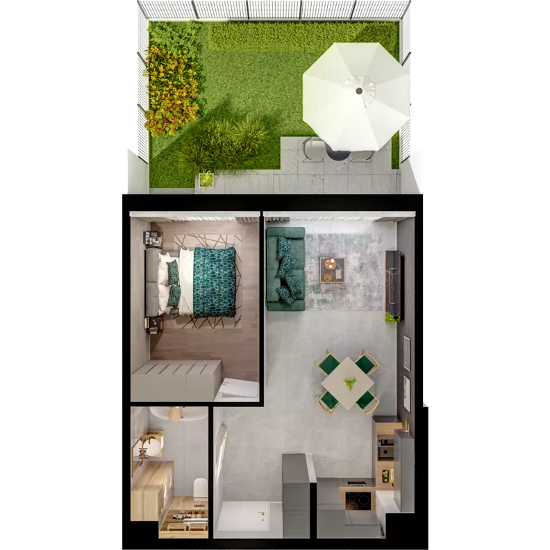 2 pokoje, mieszkanie 39,98 m², parter, oferta nr WL/Z13/3, Wiczlino Lyceum, Gdynia, Chwarzno-Wiczlino, Wiczlino, ul. Danusi 31