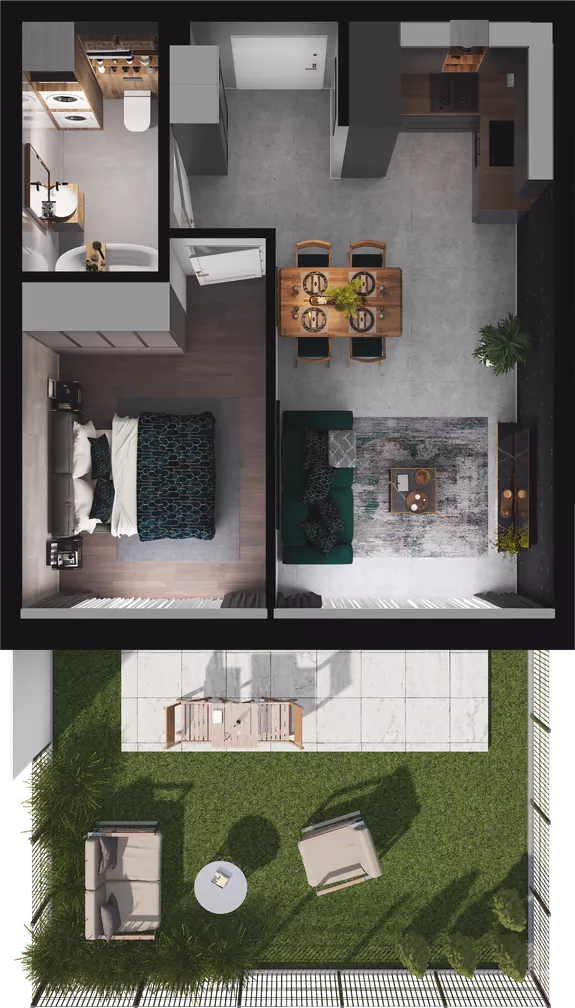 2 pokoje, mieszkanie 40,20 m², parter, oferta nr WL/D31/1, Wiczlino Lyceum, Gdynia, Chwarzno-Wiczlino, Wiczlino, ul. Danusi 31