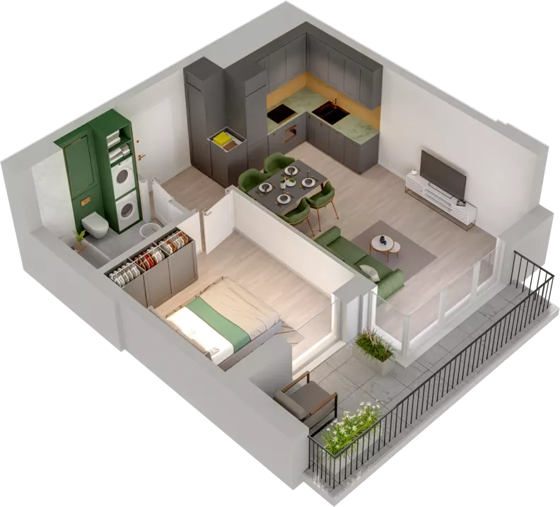 2 pokoje, mieszkanie 39,22 m², piętro 1, oferta nr CCW/S26/8, Centrum Chwarzno - Wiczlino , Gdynia, Chwarzno-Wiczlino, ul. Fregatowa