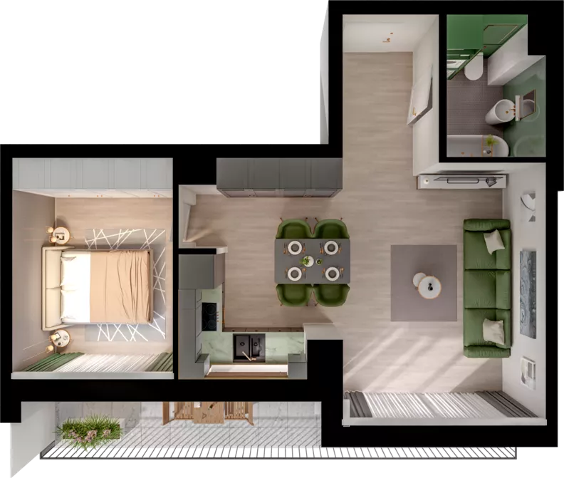 2 pokoje, mieszkanie 44,79 m², piętro 1, oferta nr CCW/S26/11, Centrum Chwarzno - Wiczlino , Gdynia, Chwarzno-Wiczlino, ul. Fregatowa