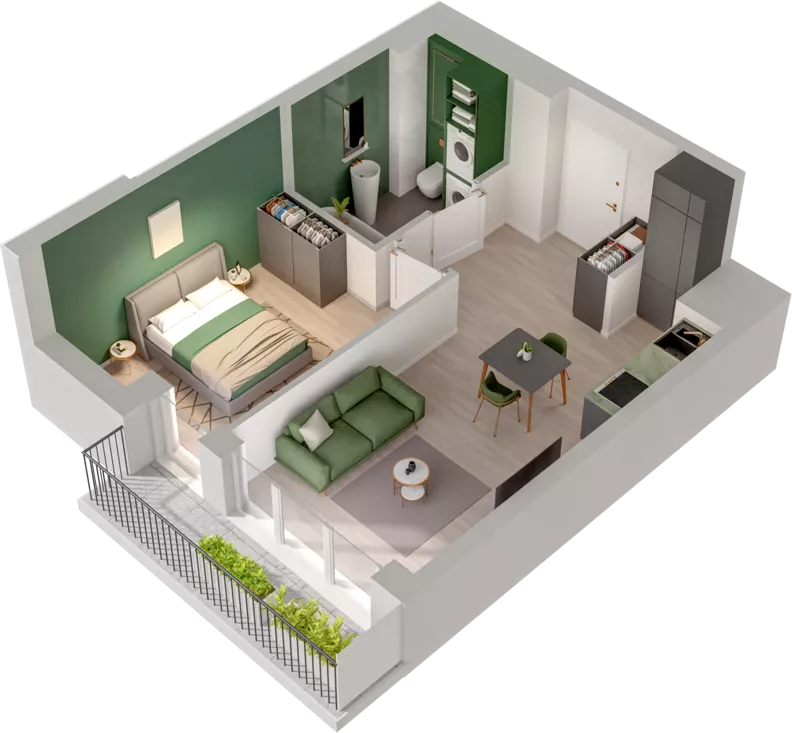2 pokoje, mieszkanie 38,26 m², piętro 2, oferta nr CCW/S26/20, Centrum Chwarzno - Wiczlino , Gdynia, Chwarzno-Wiczlino, ul. Fregatowa