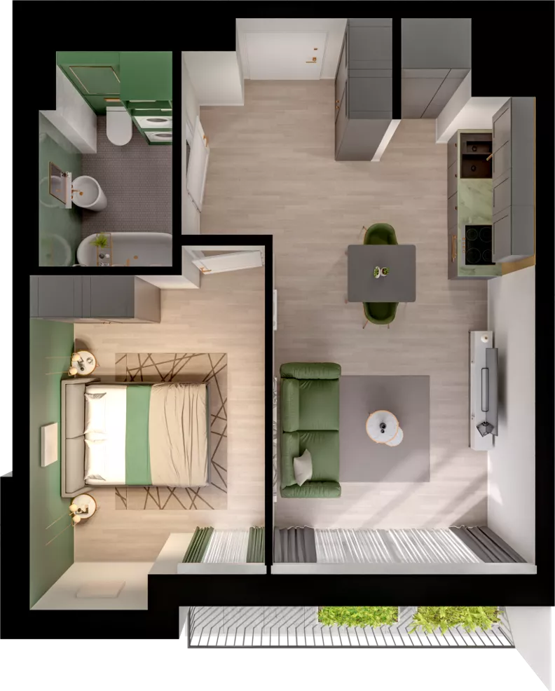 2 pokoje, mieszkanie 38,26 m², piętro 2, oferta nr CCW/S26/20, Centrum Chwarzno - Wiczlino , Gdynia, Chwarzno-Wiczlino, ul. Fregatowa