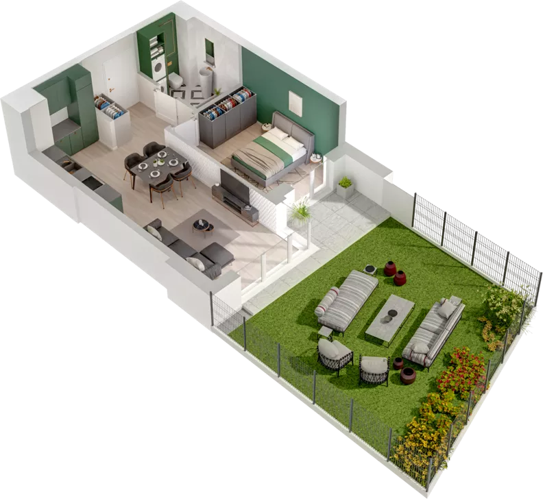 2 pokoje, mieszkanie 44,12 m², parter, oferta nr CCW/S18/4, Centrum Chwarzno - Wiczlino , Gdynia, Chwarzno-Wiczlino, ul. Fregatowa