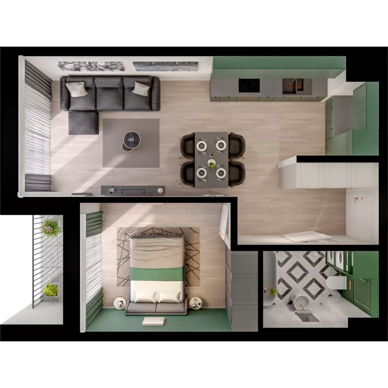 2 pokoje, mieszkanie 43,87 m², piętro 1, oferta nr CCW/S18/14, Centrum Chwarzno - Wiczlino , Gdynia, Chwarzno-Wiczlino, ul. Fregatowa