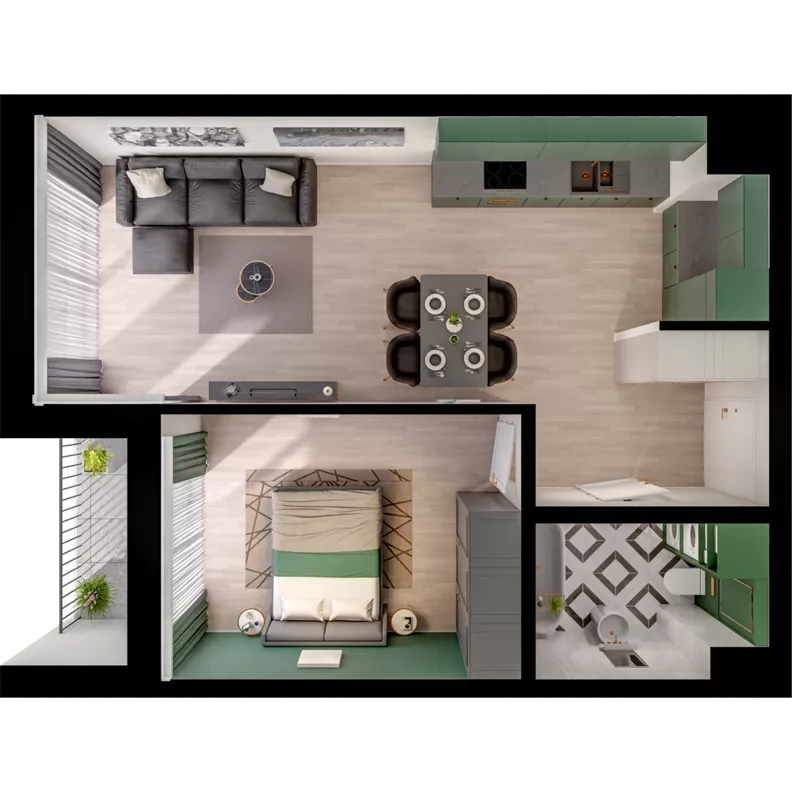 2 pokoje, mieszkanie 44,12 m², piętro 2, oferta nr CCW/S18/21, Centrum Chwarzno - Wiczlino , Gdynia, Chwarzno-Wiczlino, ul. Fregatowa