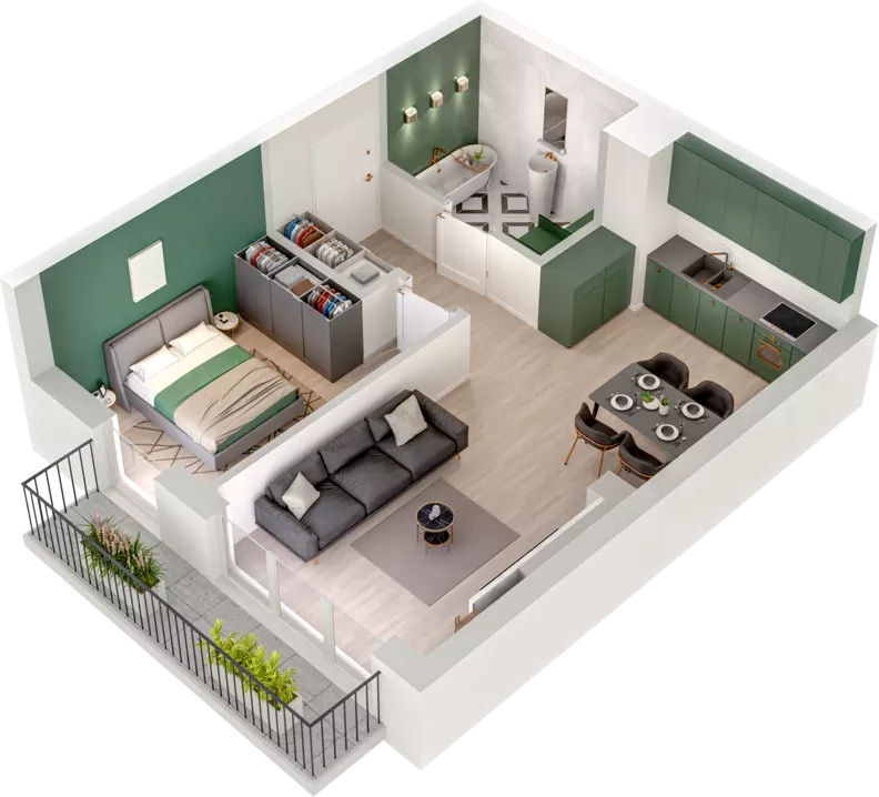 2 pokoje, mieszkanie 45,02 m², piętro 3, oferta nr CCW/S18/25, Centrum Chwarzno - Wiczlino , Gdynia, Chwarzno-Wiczlino, ul. Fregatowa