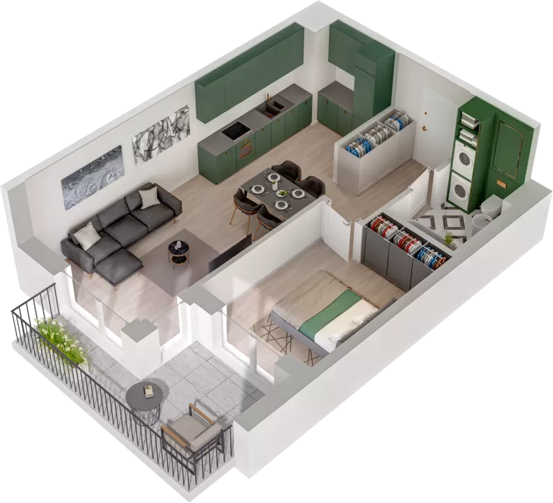 2 pokoje, mieszkanie 43,86 m², piętro 3, oferta nr CCW/S18/30, Centrum Chwarzno - Wiczlino , Gdynia, Chwarzno-Wiczlino, ul. Fregatowa