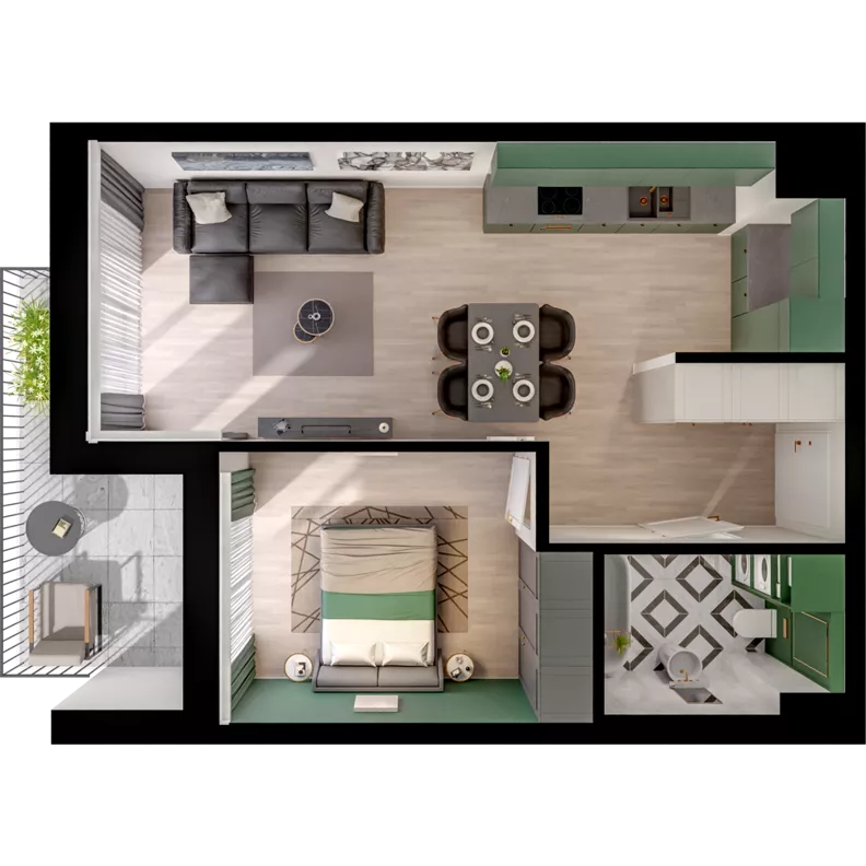 2 pokoje, mieszkanie 43,86 m², piętro 3, oferta nr CCW/S18/30, Centrum Chwarzno - Wiczlino , Gdynia, Chwarzno-Wiczlino, ul. Fregatowa