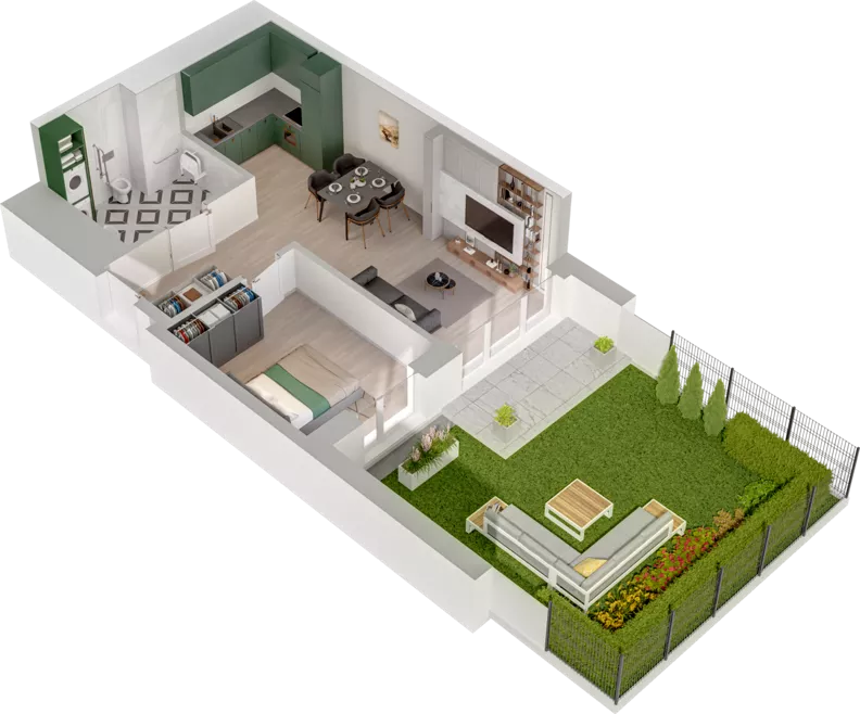 2 pokoje, mieszkanie 45,67 m², parter, oferta nr CCW/S20/2, Centrum Chwarzno - Wiczlino , Gdynia, Chwarzno-Wiczlino, ul. Fregatowa
